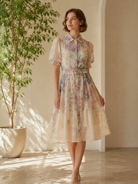 Pastel Floral Midi Dress